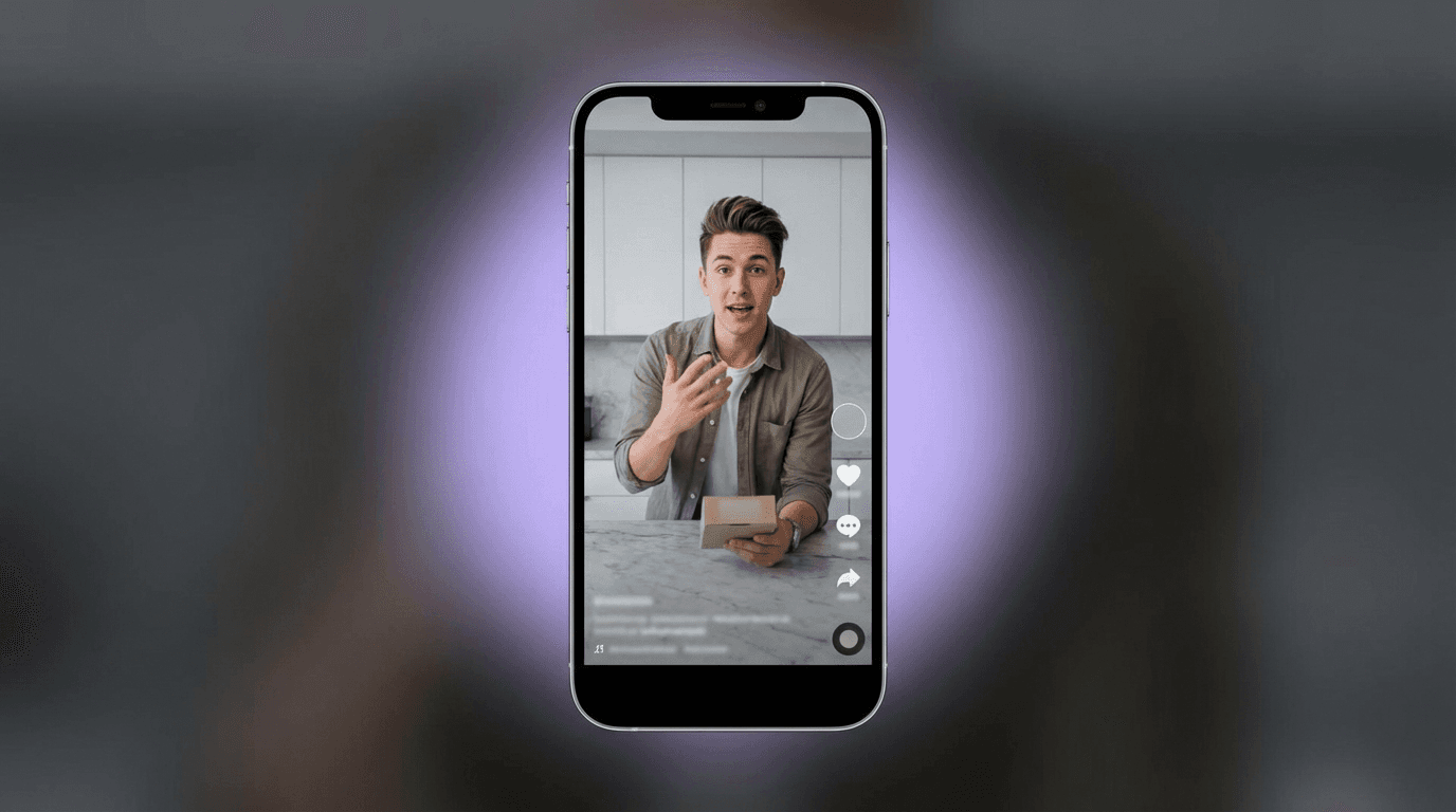 TikTok-style product review video mockup