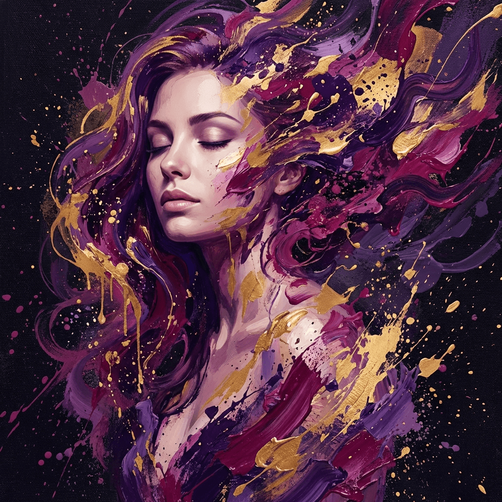 Digital art - woman with paint splash effect